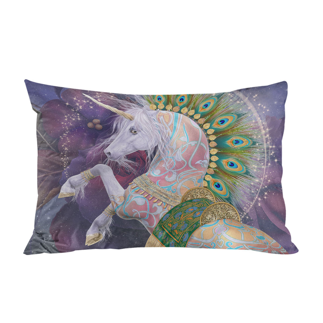 Soraya the Magical Indian Peacock Unicorn Pillow Case Covers