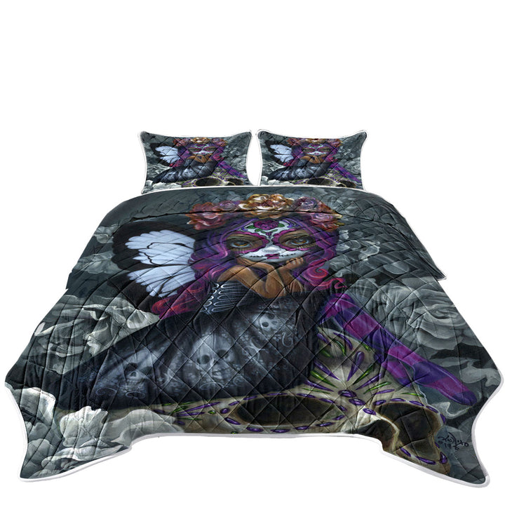 Soulful Spirits Day of the Dead Girl and Skulls Summer Quilt