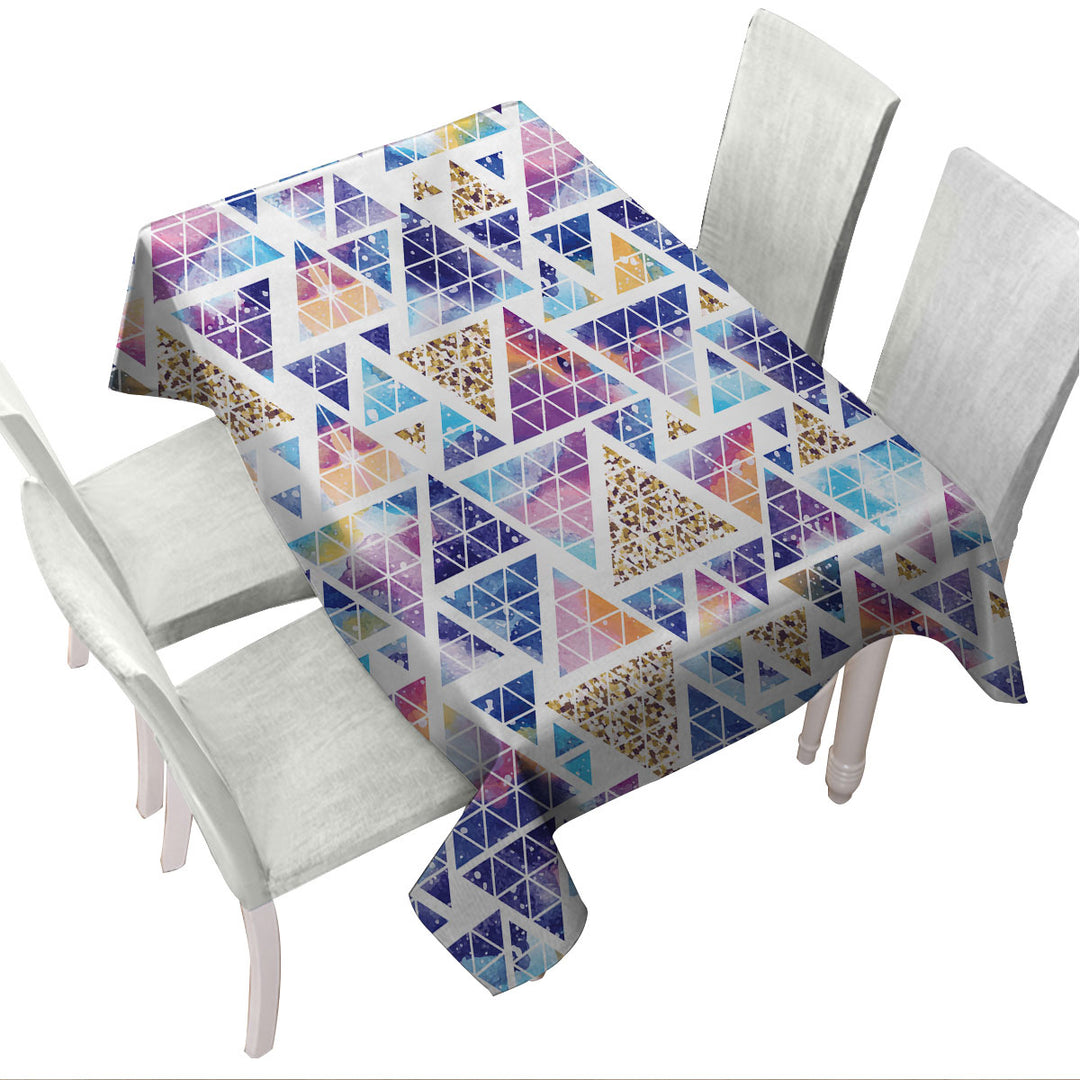 Space Triangles Abstract Tablecloth