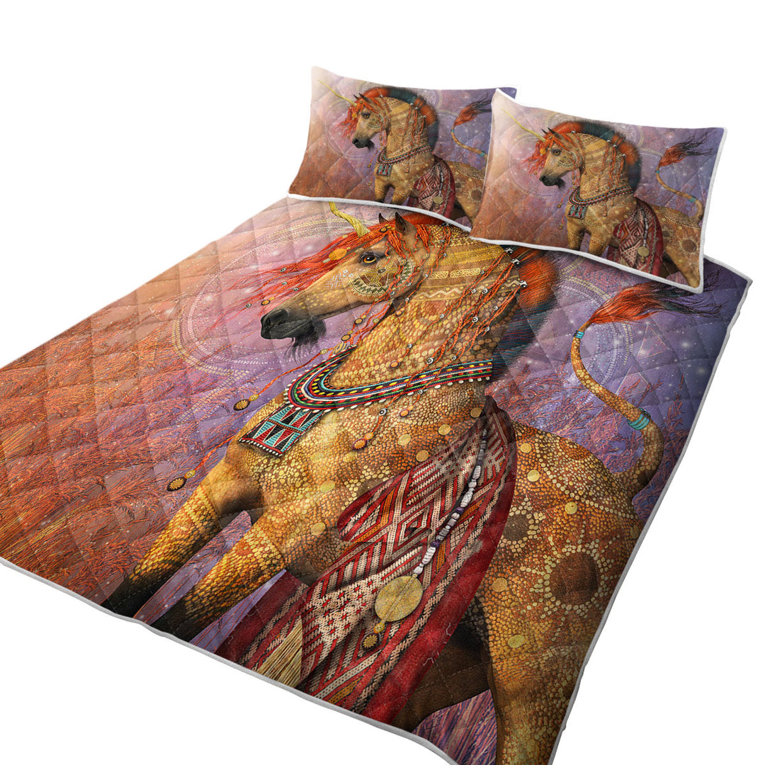 Spectacular and Unique Oriental Unicorn Coverlets