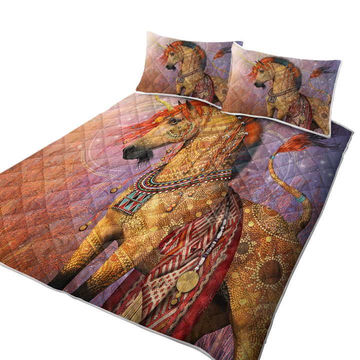 Spectacular and Unique Oriental Unicorn Coverlets