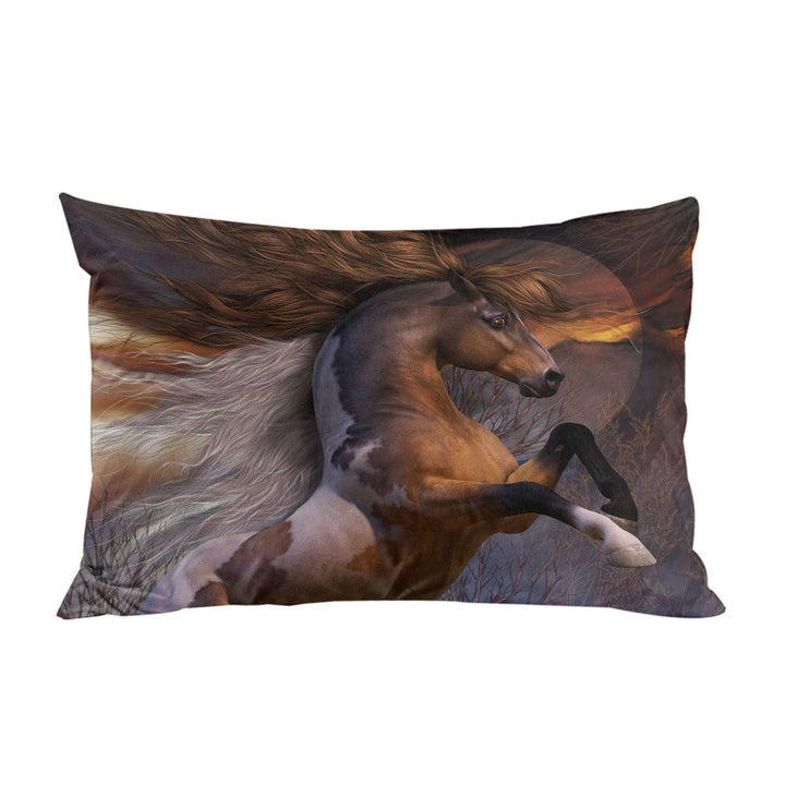 Spirit of the Wild Brown White Horse Pillowcase