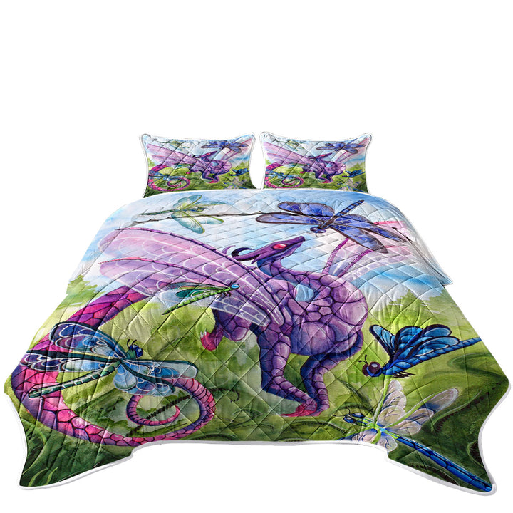 Spring Dragon and Dragonflies Quilt