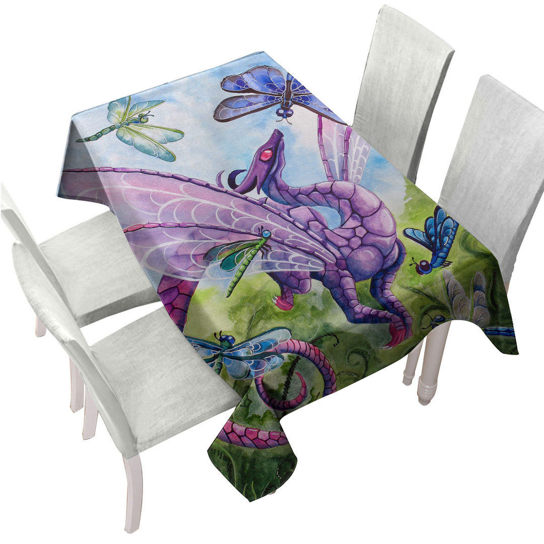 Spring Dragon and Dragonflies Tablecloths