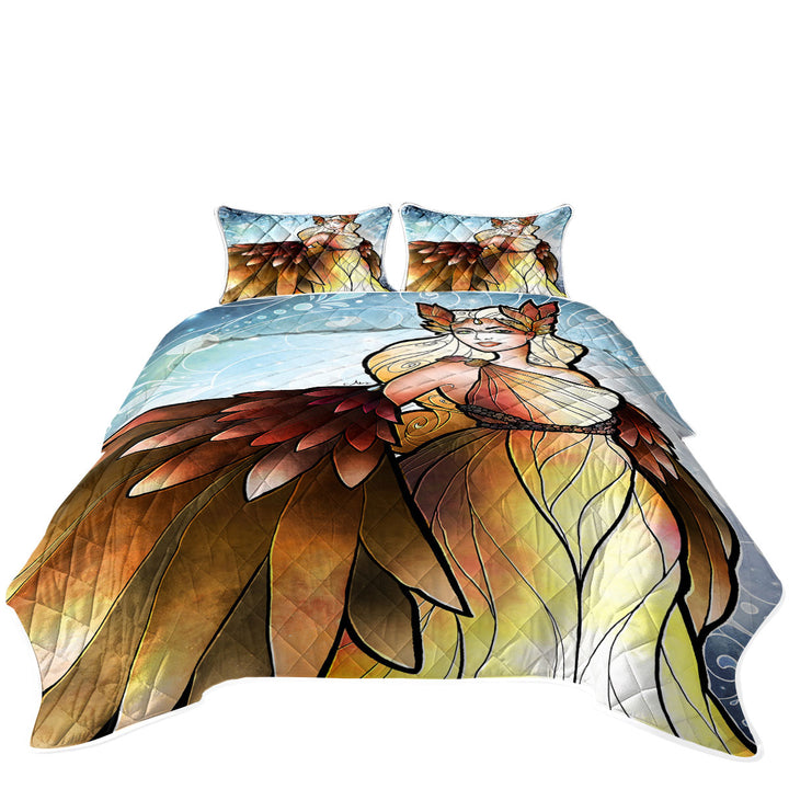 Stained Glass Art Aphrodite Goddess of Love Bed Coverlet