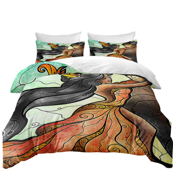 Stained Glass Art Bailar Conmigo Couple Dance Duvet Cover sale