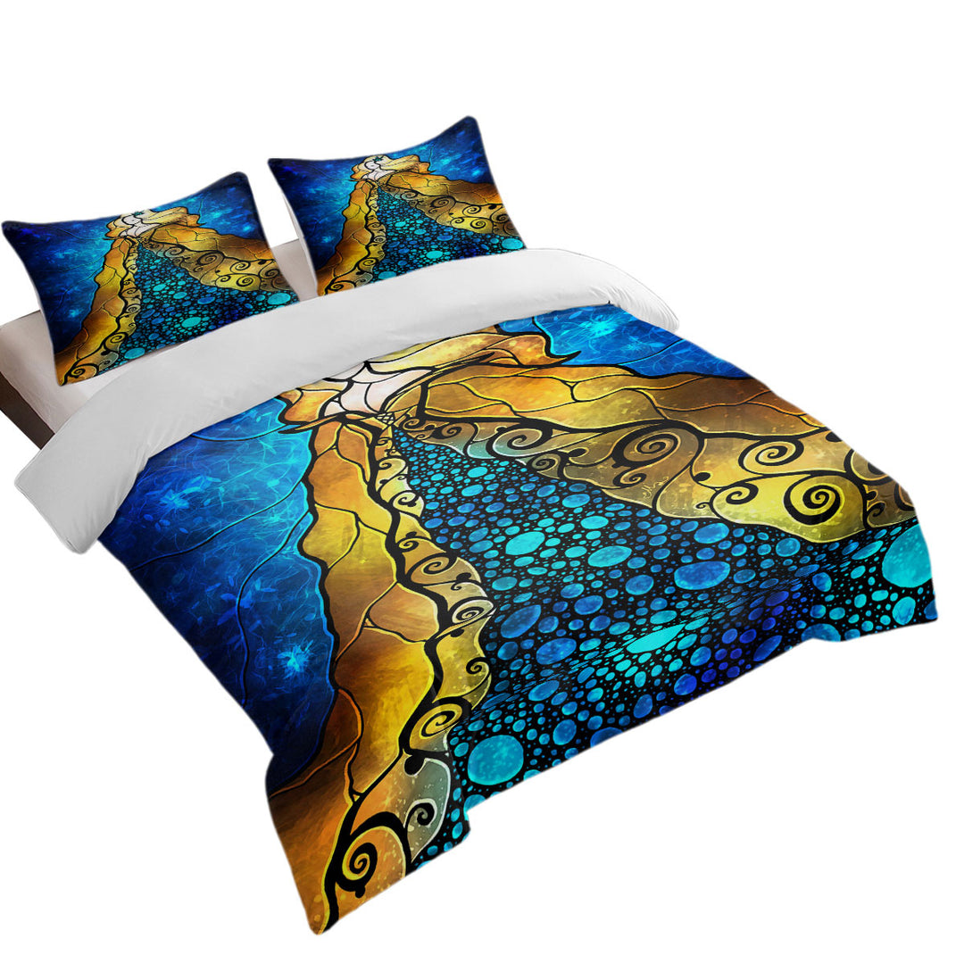 Stained Glass Art Beautiful Girl Fair Ophelia Oversized King Duvet Cover