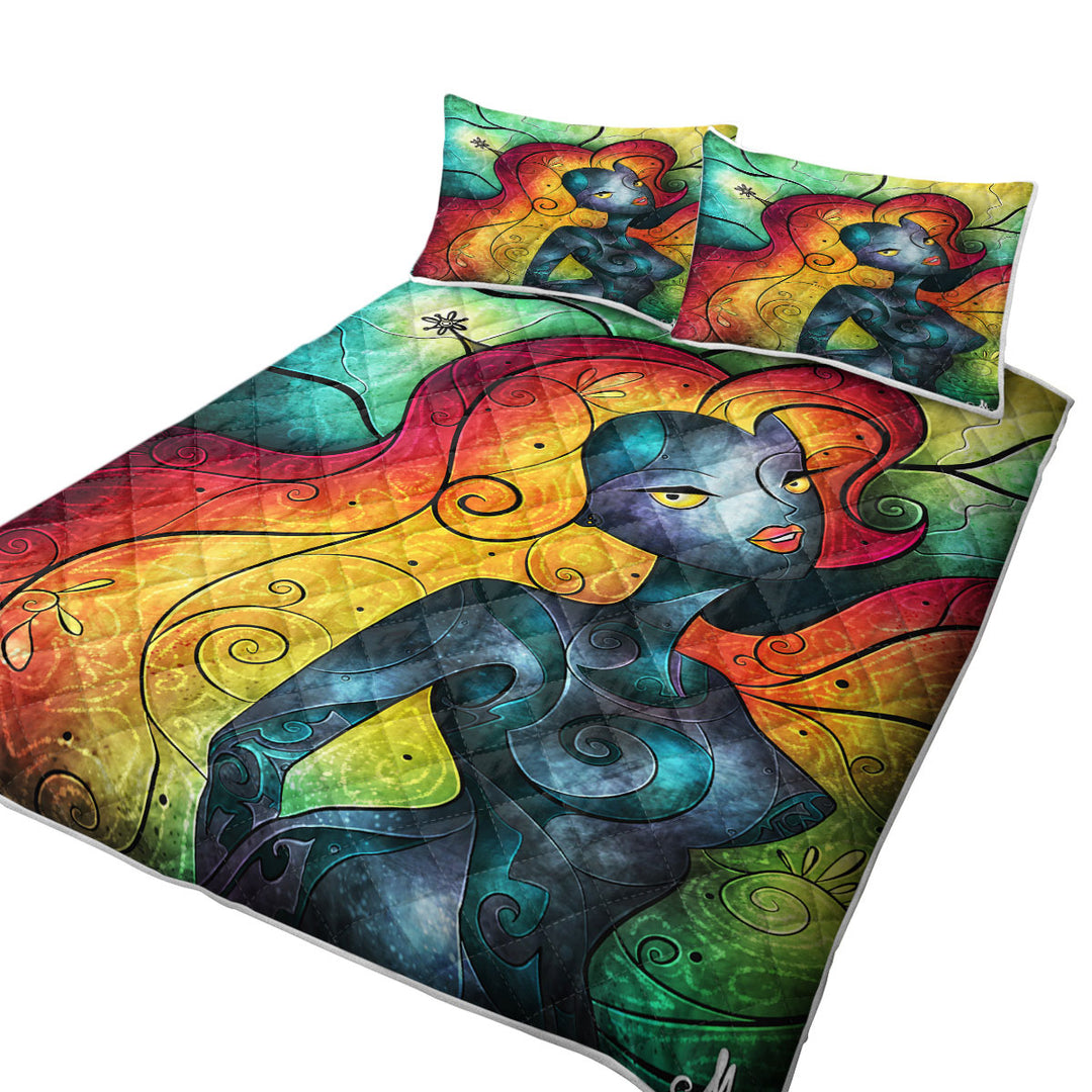 Stained Glass Art Beautiful Princess Andromeda Bed Coverlet