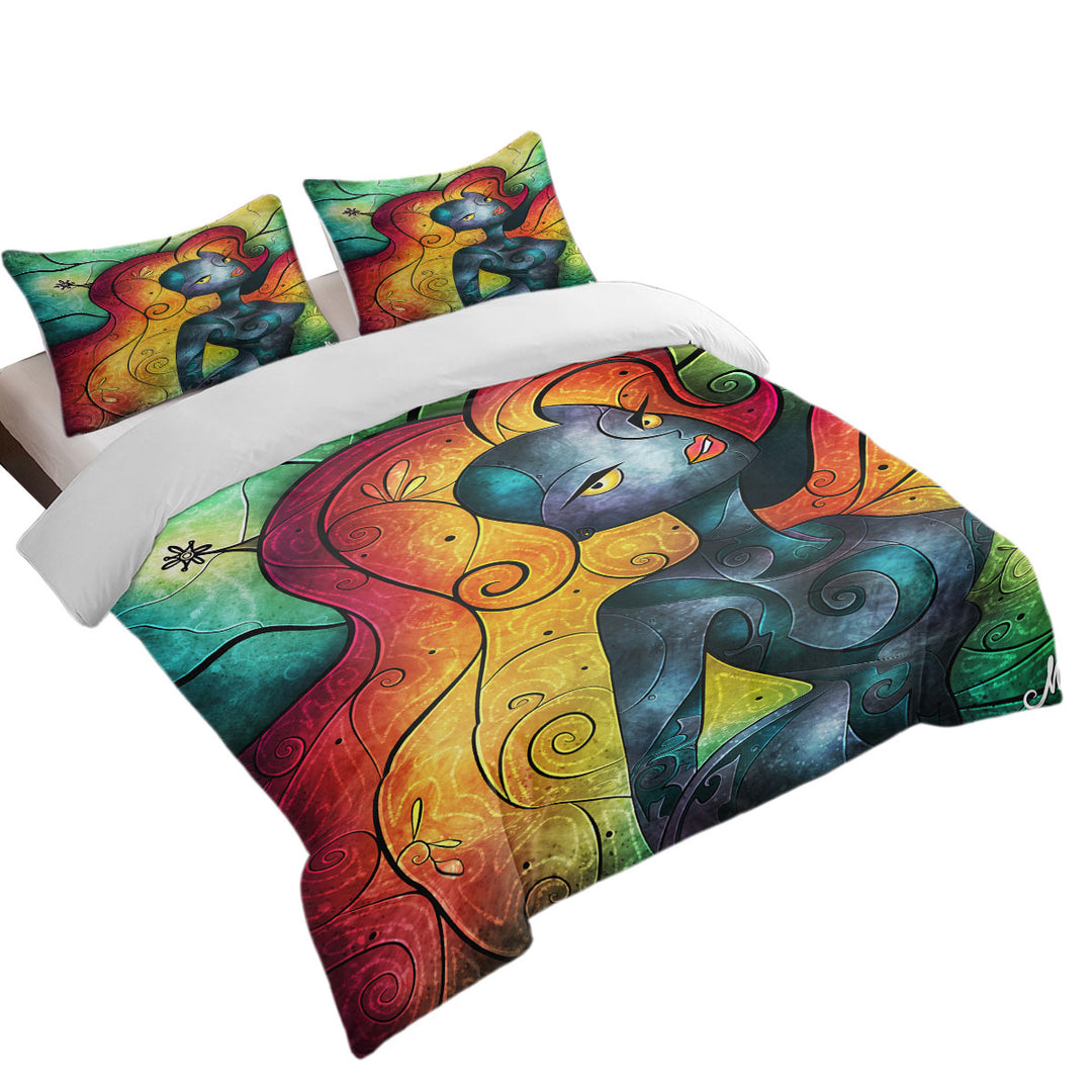 Stained Glass Art Beautiful Princess Andromeda Duvet Cover
