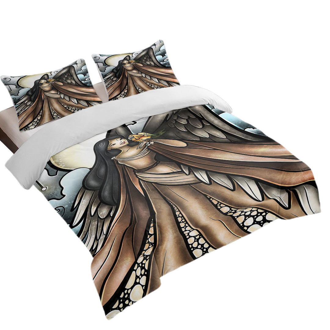 Stained Glass Art Birds go to Heaven Angel Daybed Covers Sets
