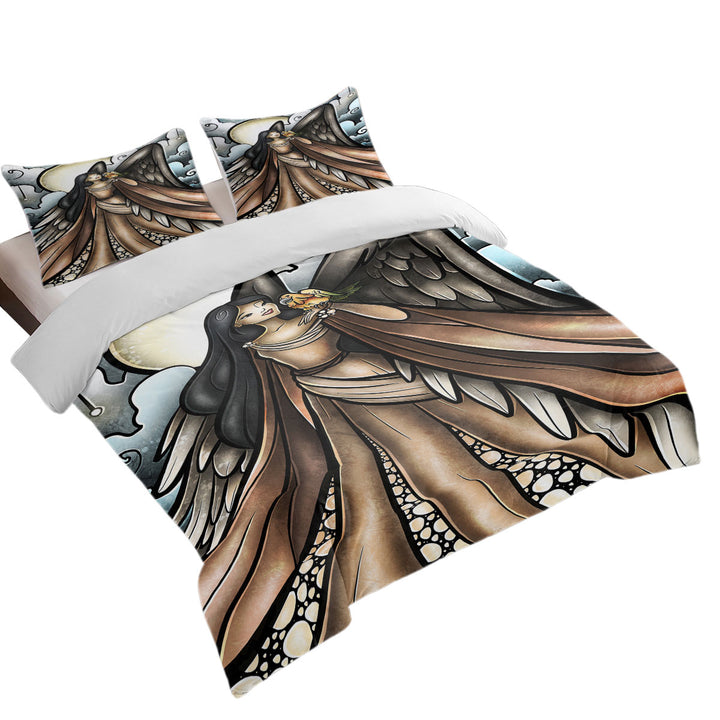 Stained Glass Art Birds go to Heaven Angel Daybed Covers Sets