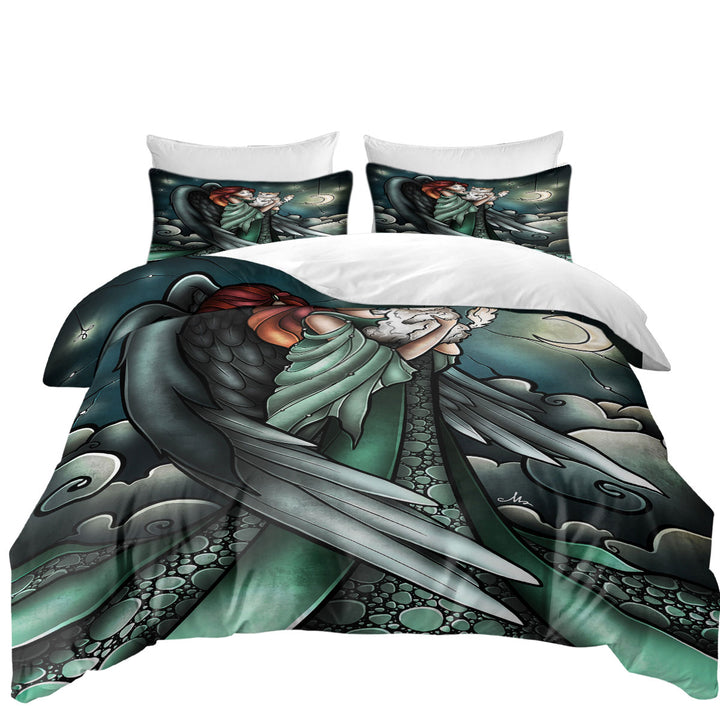 Stained Glass Art Cats go to Heaven Angel Duvet Covers King