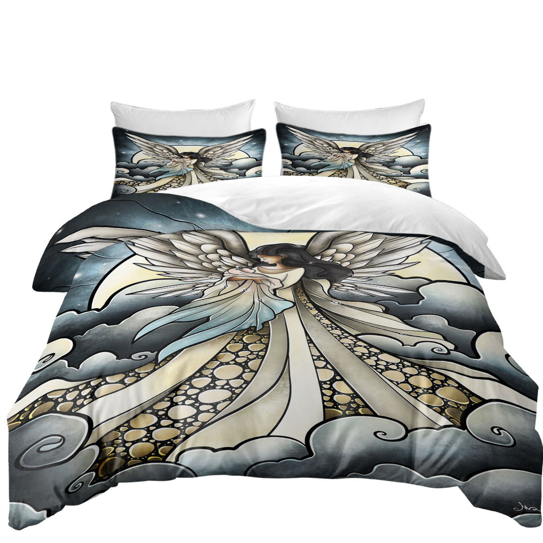 Stained Glass Art Child of Heaven Angel King Duvet Cover set