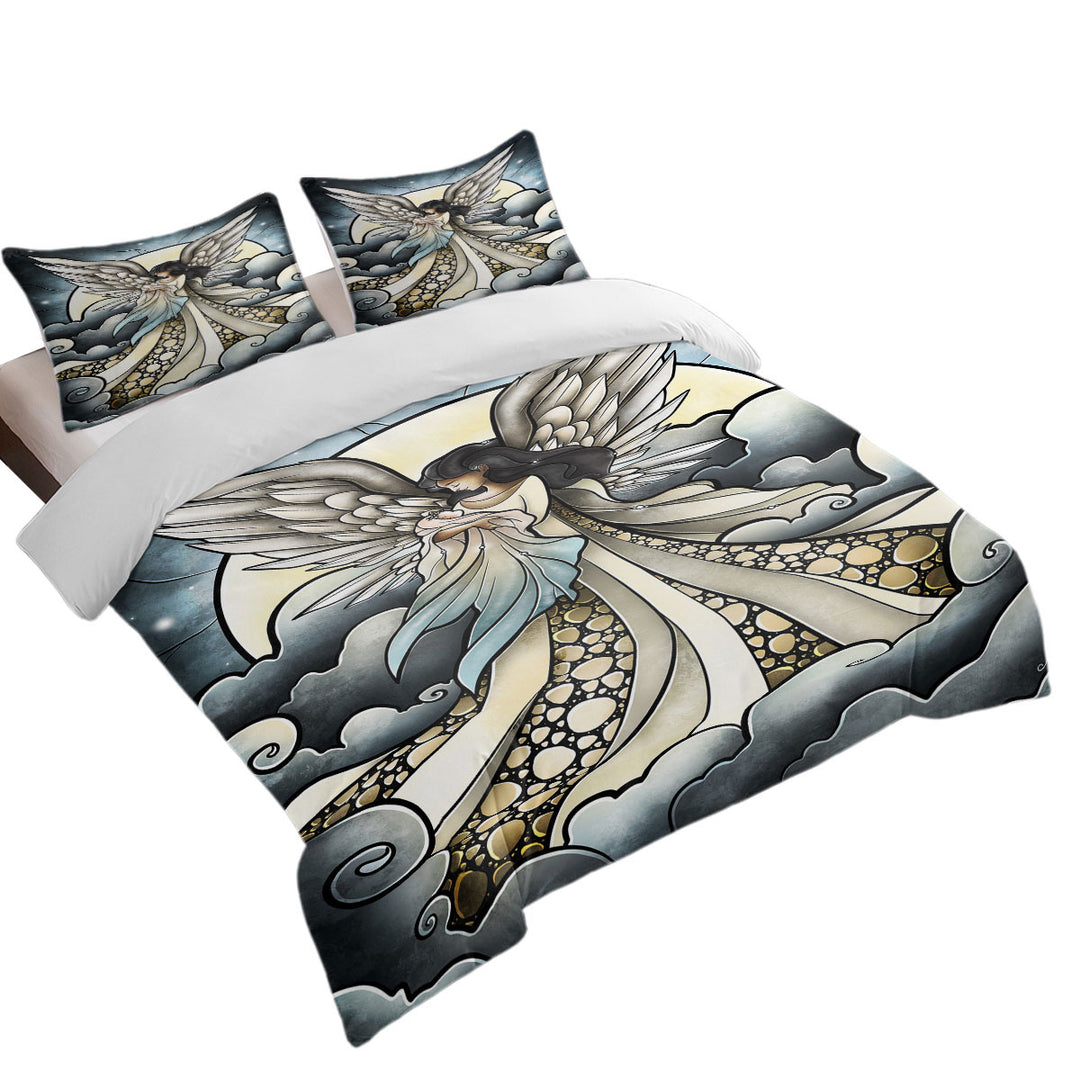 Stained Glass Art Child of Heaven Angel full Size Duvet Cover