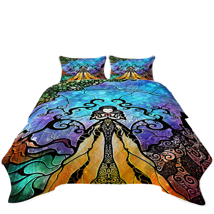 Stained Glass Art Fairy Tale Snow White Coverlet