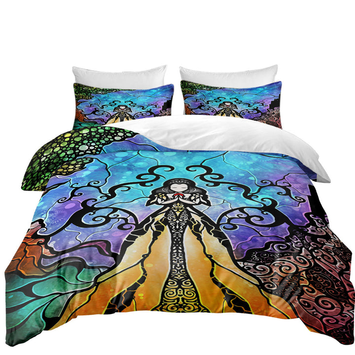 Stained Glass Art Fairy Tale Snow White Quilt Cover