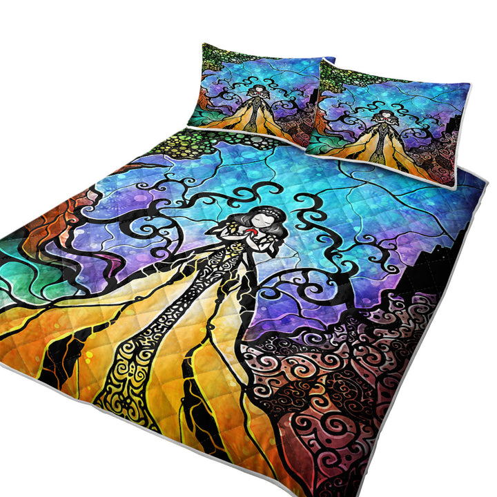 Stained Glass Art Fairy Tale Snow White Quilt