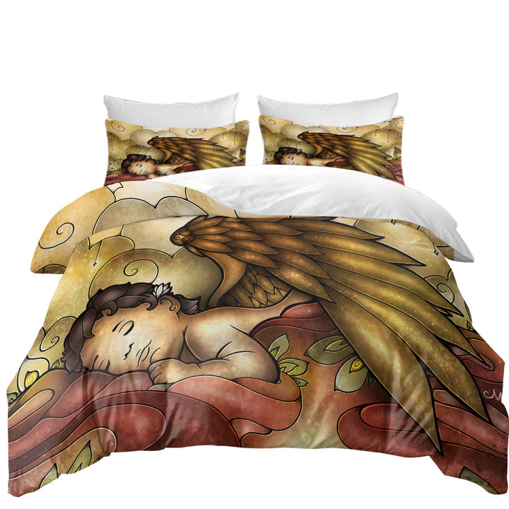 Stained Glass Art Forever in My Heart Little Angel Bed Covers
