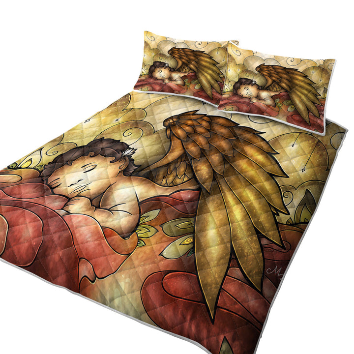 Stained Glass Art Forever in My Heart Little Angel Coverlets