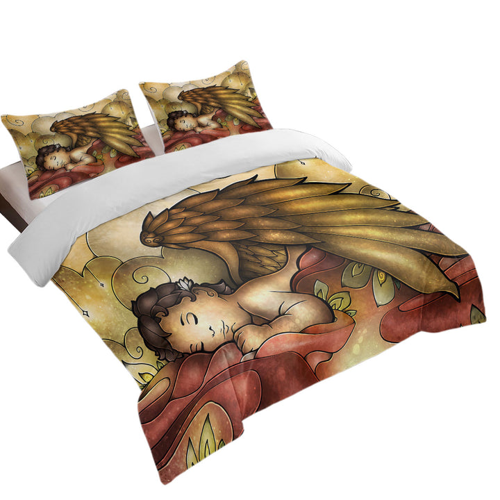 Stained Glass Art Forever in My Heart Little Angel Duvet Covers
