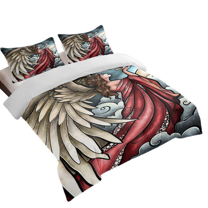 Stained Glass Art Guinea Pigs go to Heaven Angel Coverlets