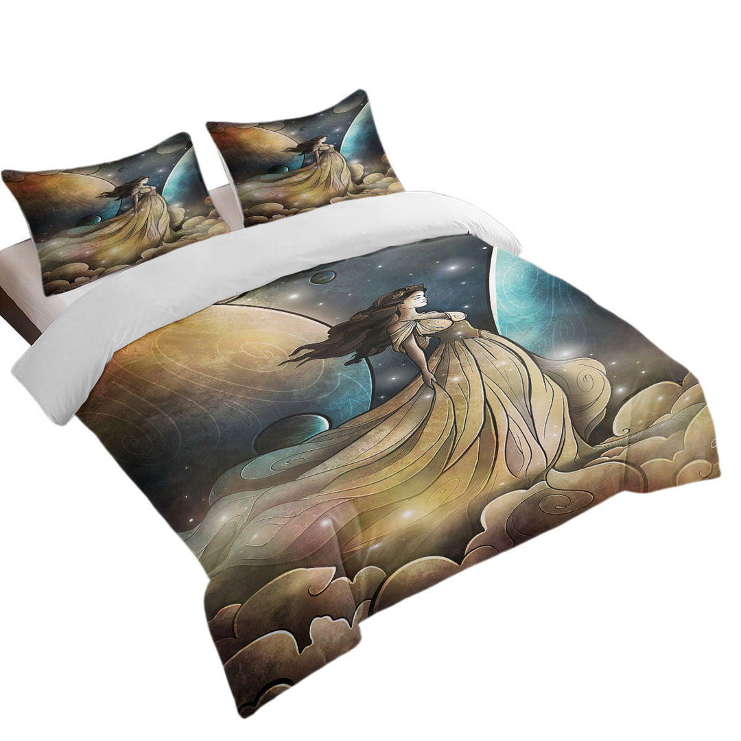 Stained Glass Art Heir of Heaven Cosmic Angel California King Duvet Cover