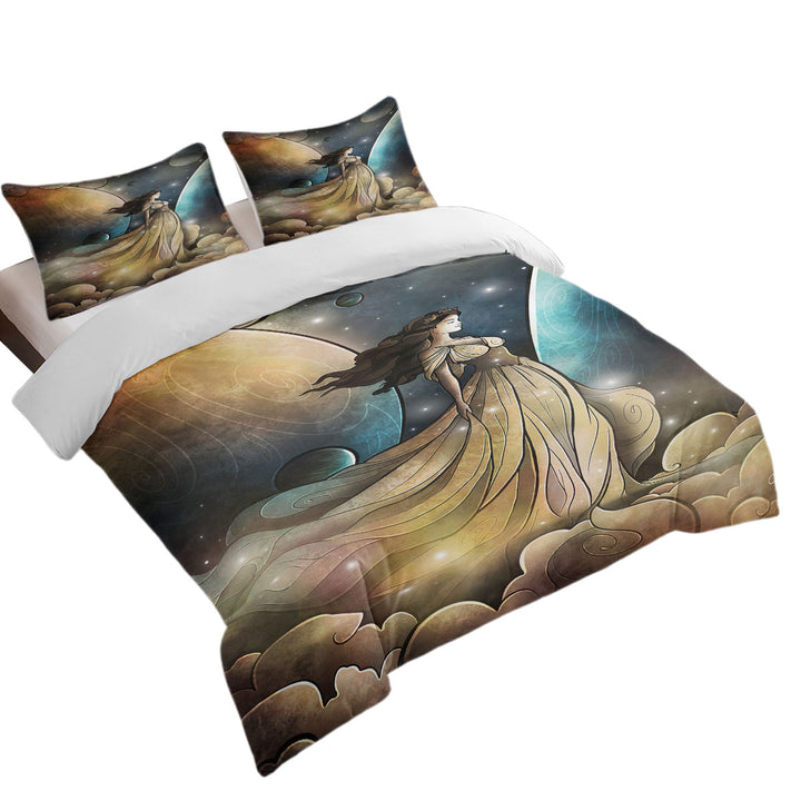 Stained Glass Art Heir of Heaven Cosmic Angel California King Duvet Cover