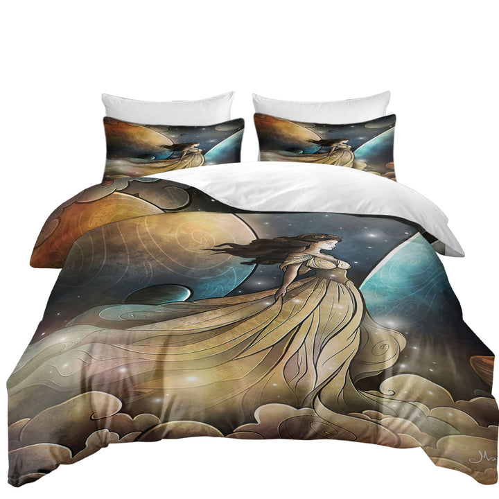 Stained Glass Art Heir of Heaven Cosmic Angel Comforter Cover