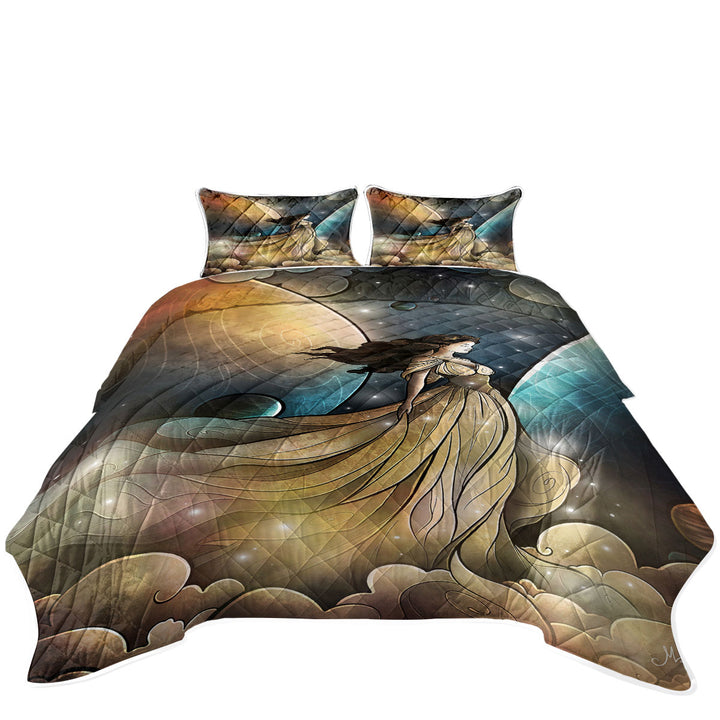 Stained Glass Art Heir of Heaven Cosmic Angel Summer Quilt