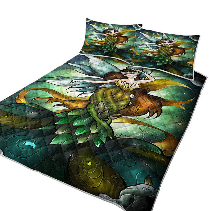 Stained Glass Art Leaf Woman Midsummer Storm Quilts