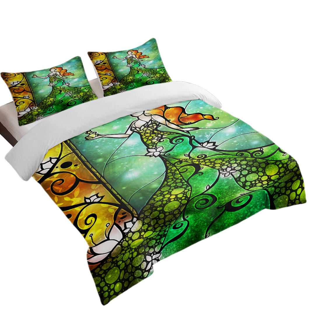 Stained Glass Art Princess Fairy Tale Frog Prince Quilt Cover Sets