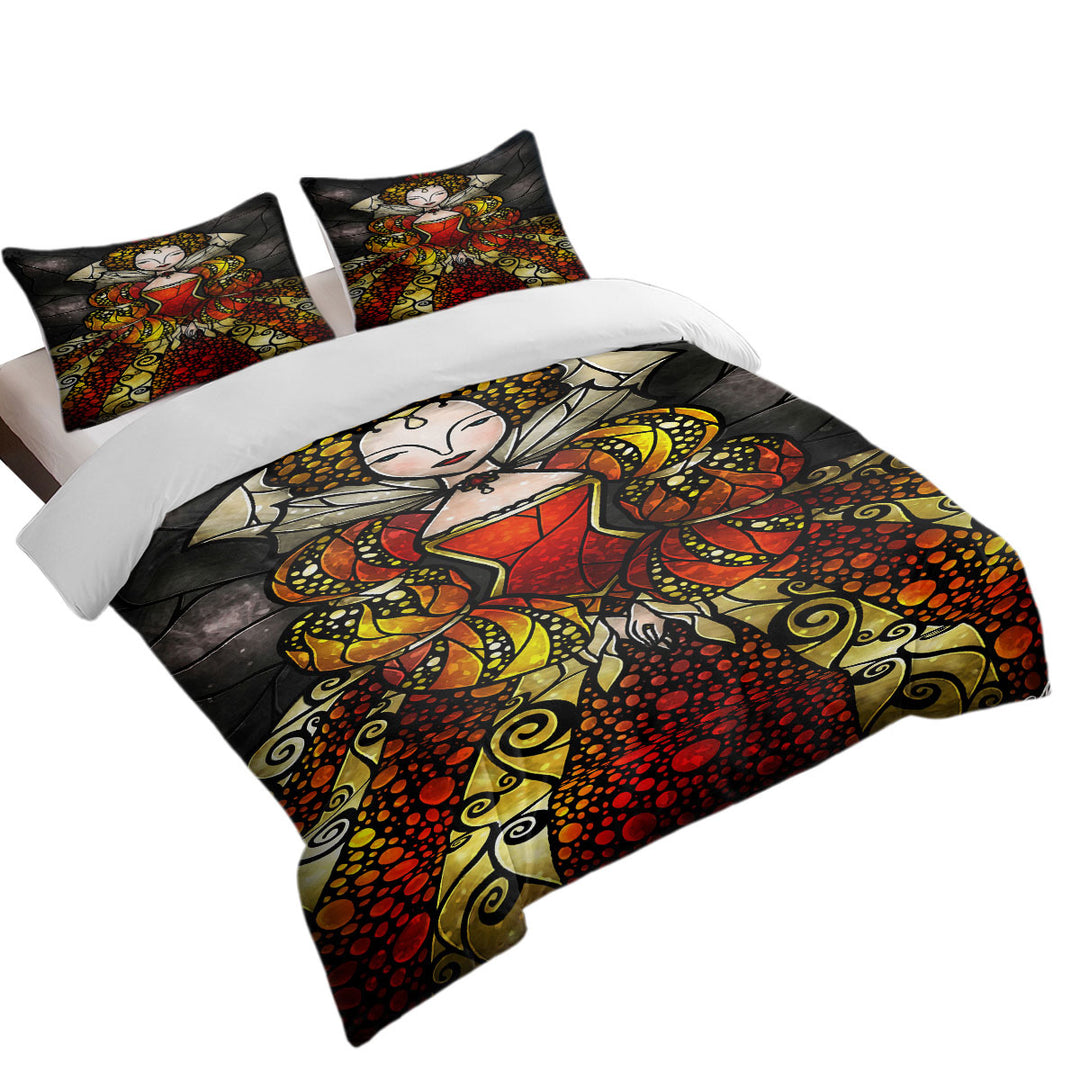 Stained Glass Art Queen Elizabeth Duvet Covers