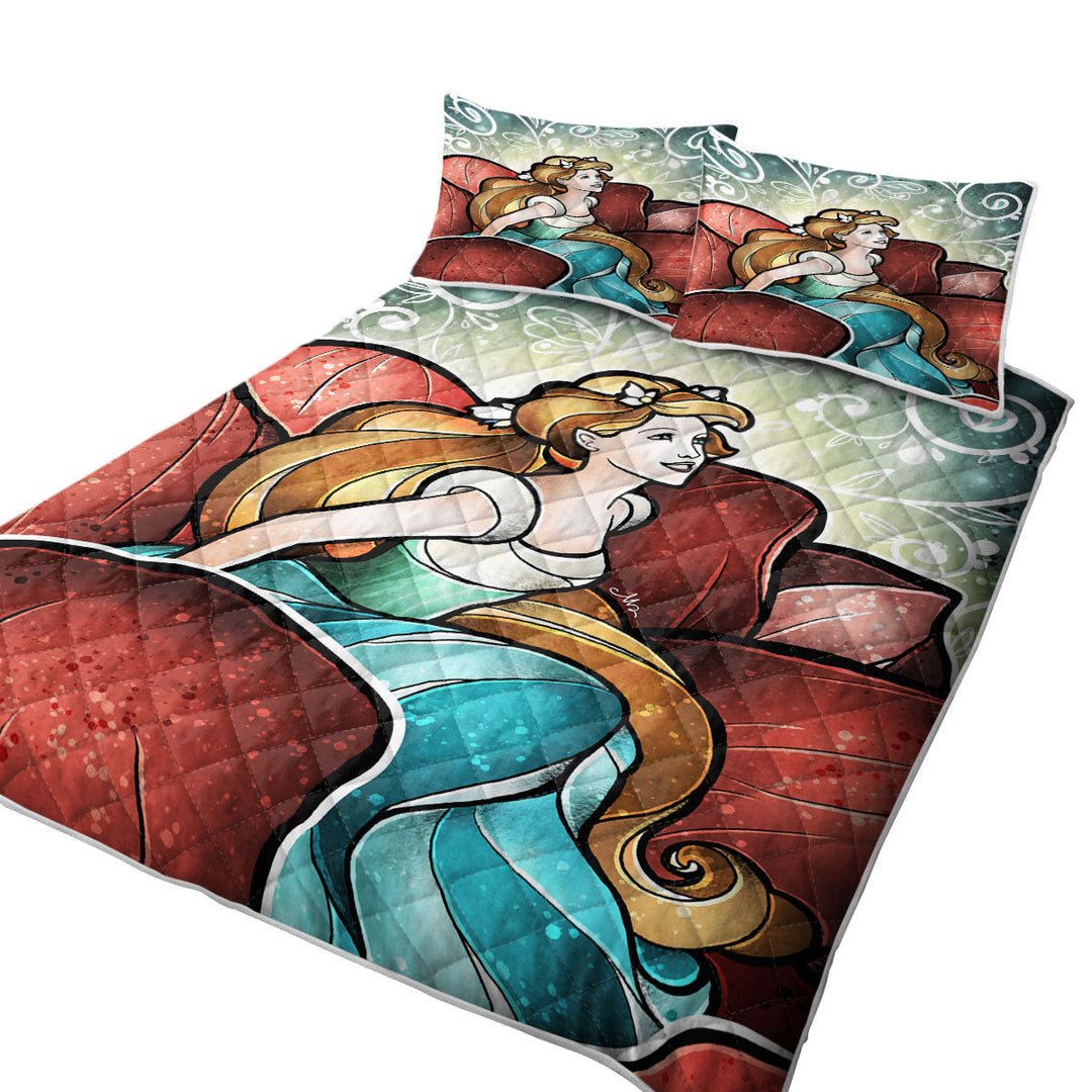 Stained Glass Art Rose Fairy Tale Princess Queen Quilt Sets
