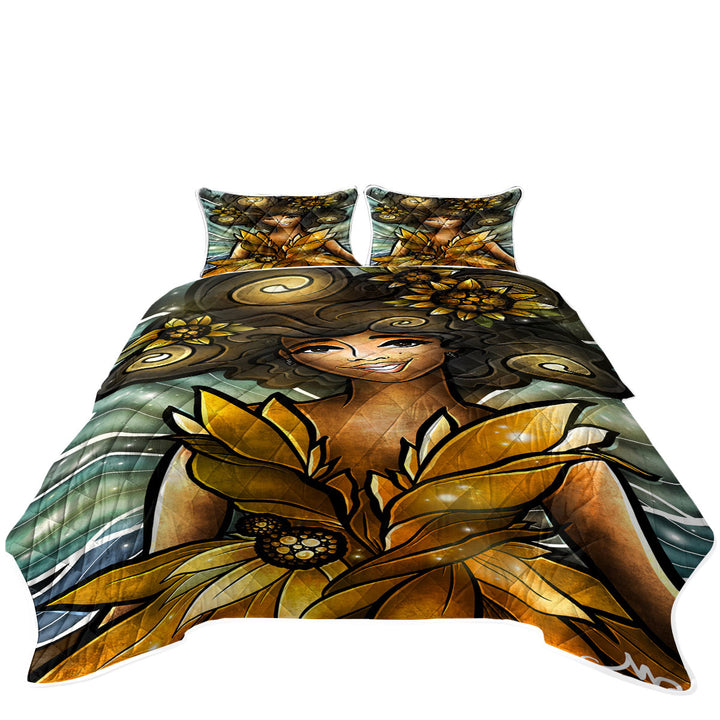 Stained Glass Art The Light Bearer Fairy Day Bed Covers