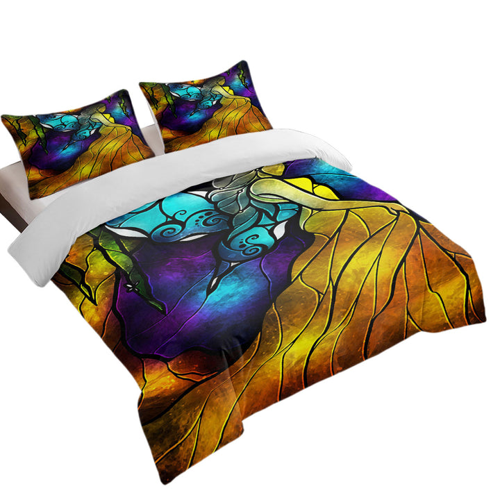 Stained Glass Art Walk to Forget Butterfly Fairy Best Duvet Covers
