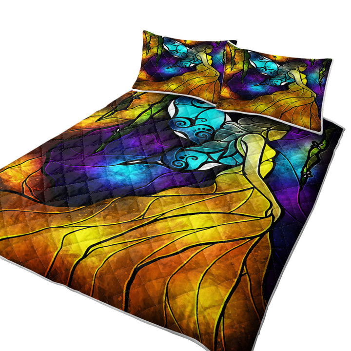 Stained Glass Art Walk to Forget Butterfly Fairy Quilts