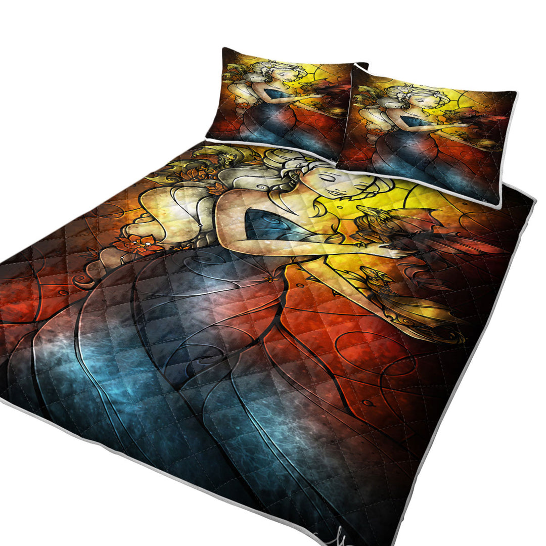 Stained Glass Art the Dragon Princess Summer Quilt