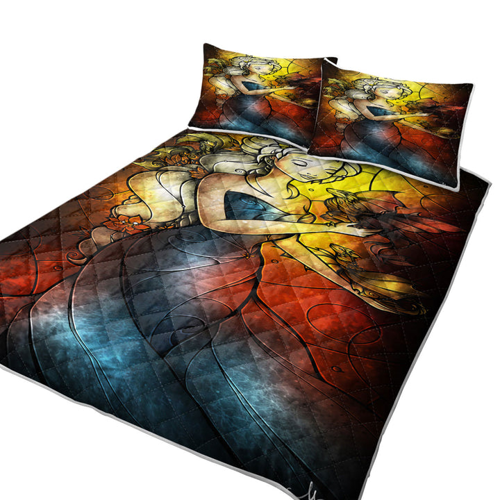 Stained Glass Art the Dragon Princess Summer Quilt
