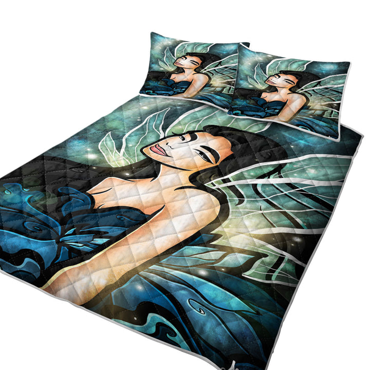 Stained Glass Art the Water Fairy Coverlet