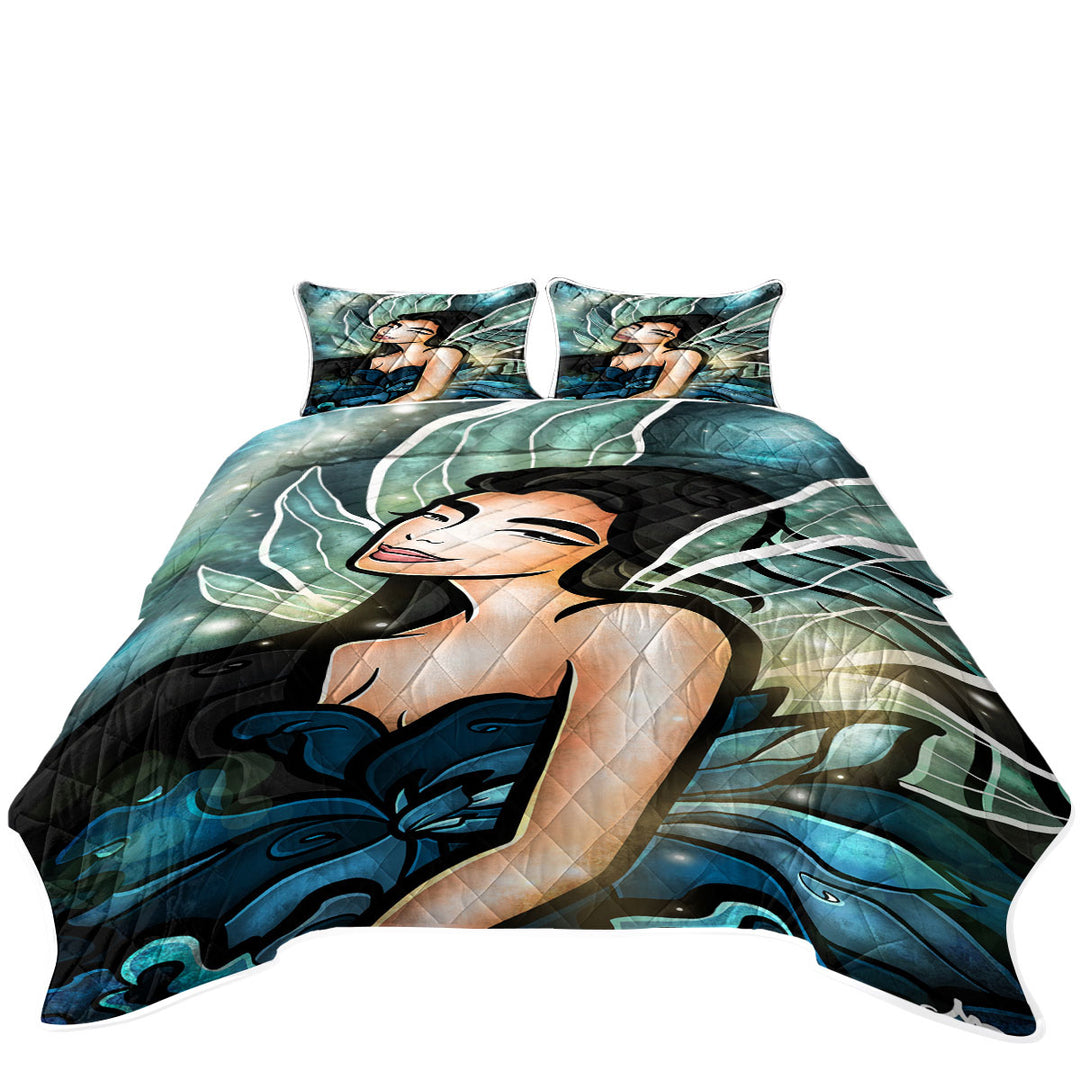 Stained Glass Art the Water Fairy Queen Quilt Sets