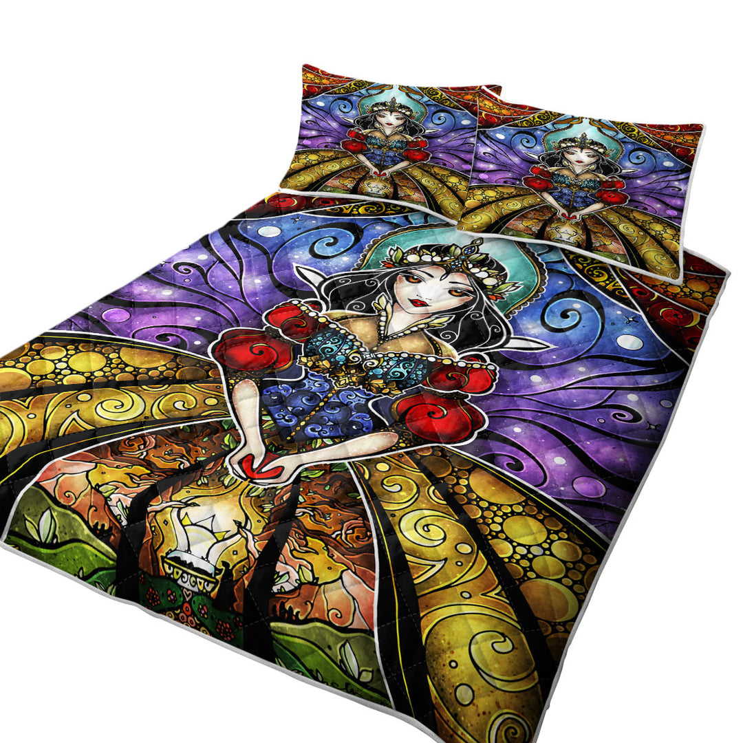 Stained Glass Colorful Art Fairy Tale Princess Quilt