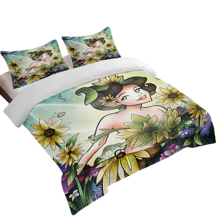 Stained Glass Four Seasons Cyrus the Summer Fairy Duvet Cover