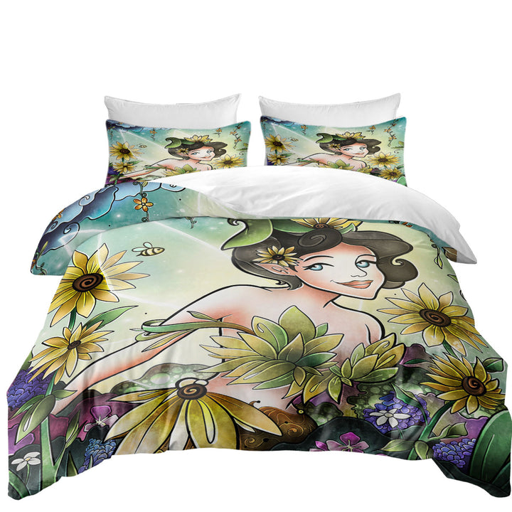 Stained Glass Four Seasons Cyrus the Summer Fairy Duvet Covers