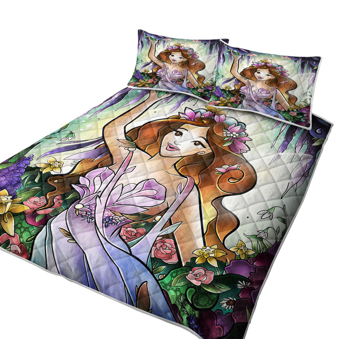 Stained Glass Four Seasons Flora the Spring Fairy Coverlets