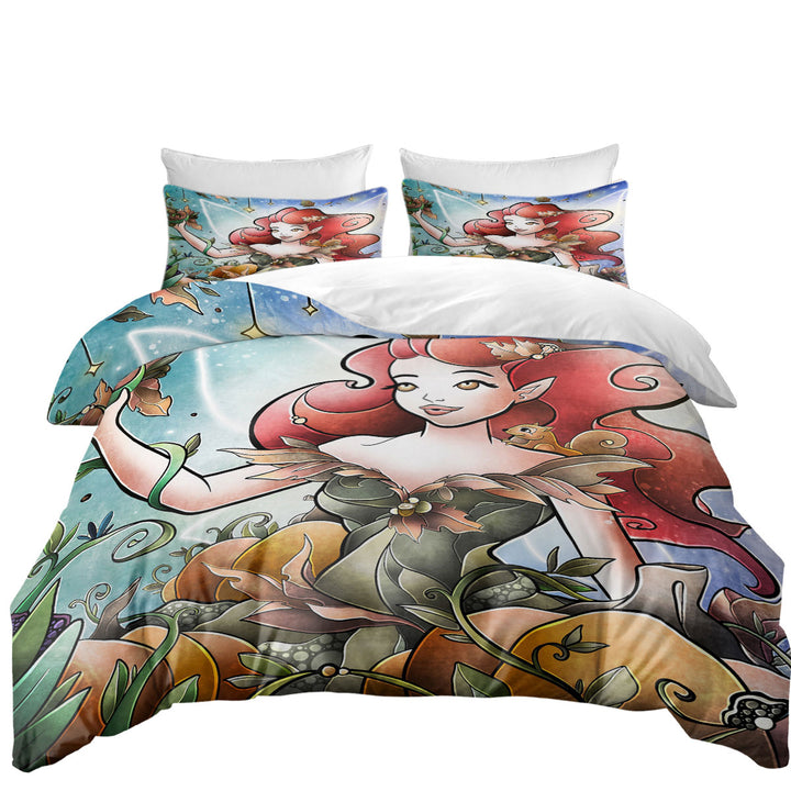 Stained Glass Four Seasons Hazel the Autumn Fairy Best Duvet Covers