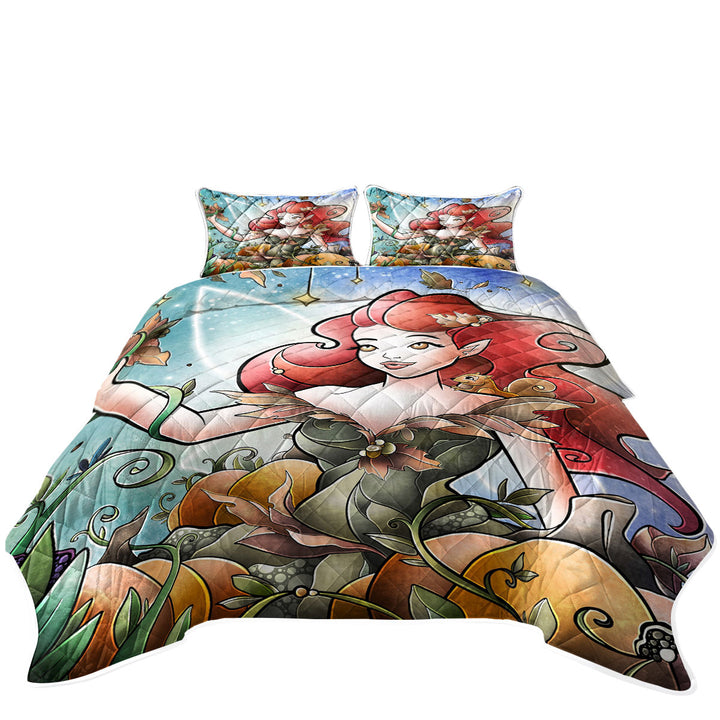 Stained Glass Four Seasons Hazel the Autumn Fairy Coverlets