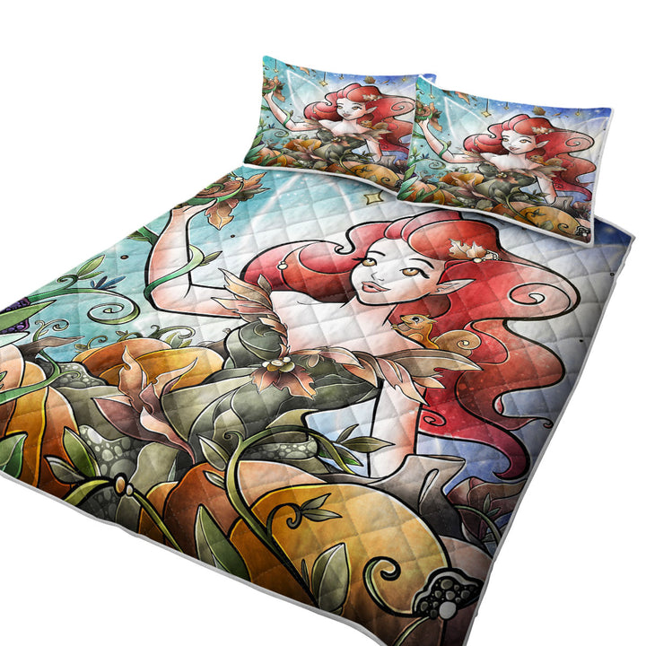 Stained Glass Four Seasons Hazel the Autumn Fairy Quilt