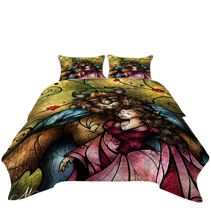 Stained Glass Kids Art Beauty and the Beast Quilt