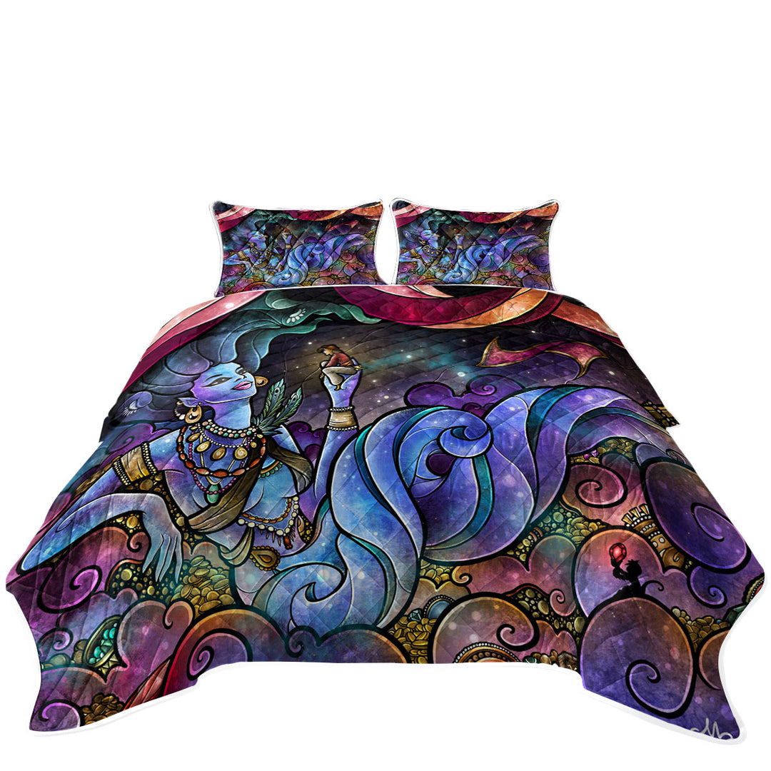 Stained Glass Kids Art Wishing For You Genie Summer Quilt