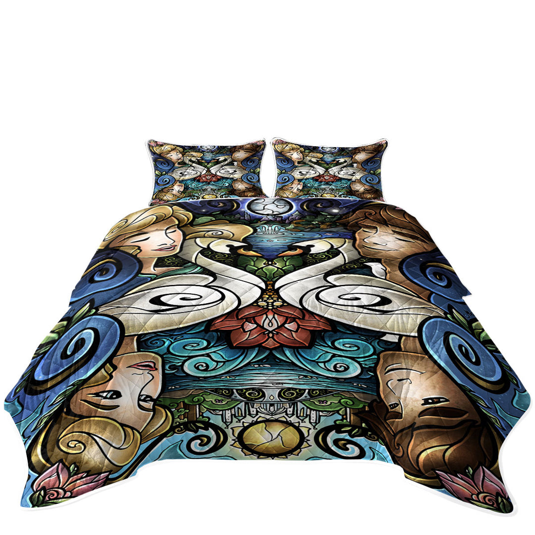Stained Glass Love Prince and Princess Swan Lake Quilts